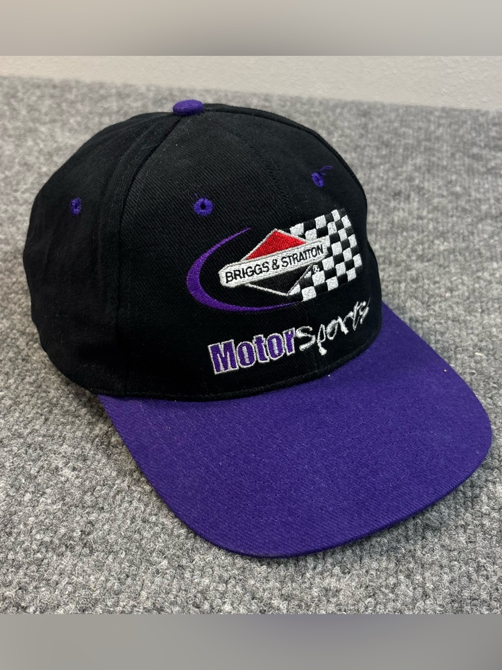 Briggs & Stratton Motorsports Hat Vintage Snapback Cap Black Purple Racing 90s - Picture 10 of 13